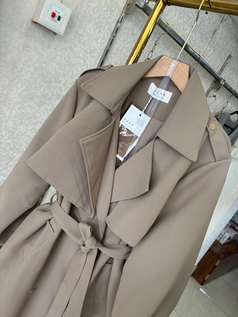 Winter Double Breasted Mid Length Trench Coat